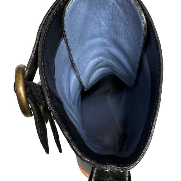 Marc Jacobs Black Chunky Heel Leather Boots Size 37.5 (US 7.5) - Picture 5 of 9